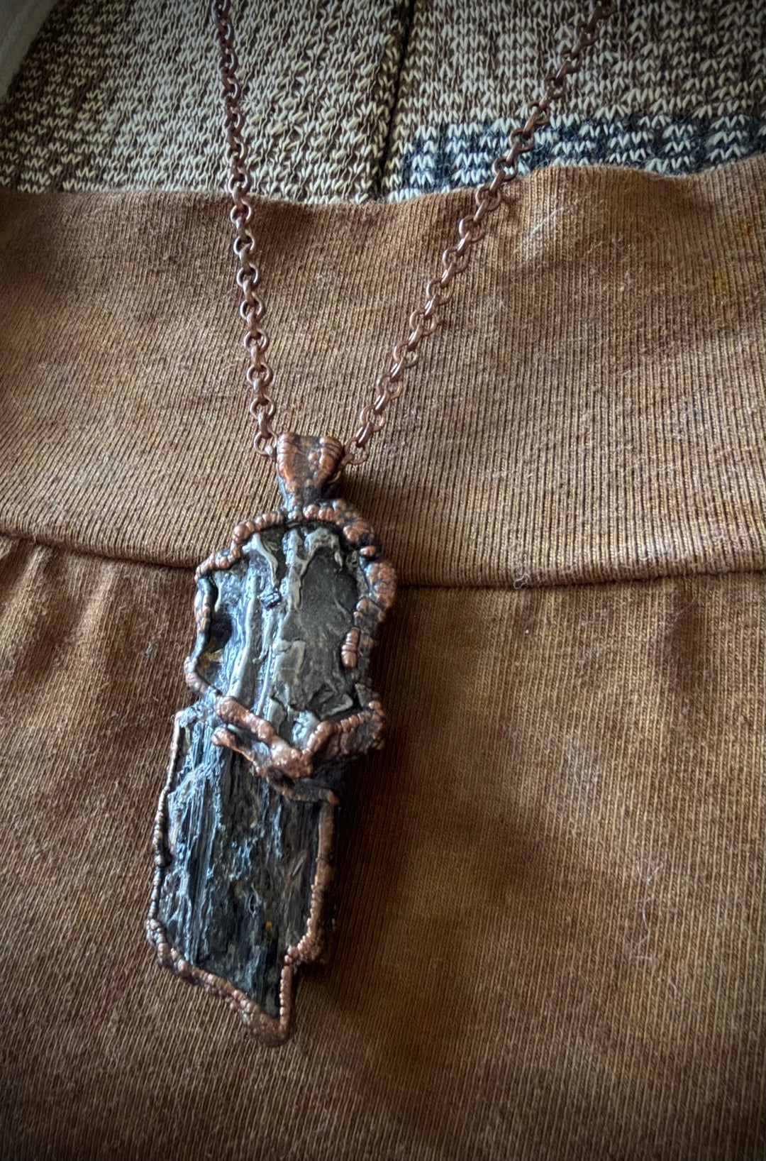 The Outer Space Amulet // Campo del Cielo Meteorite & Black Tourmaline 𓆃