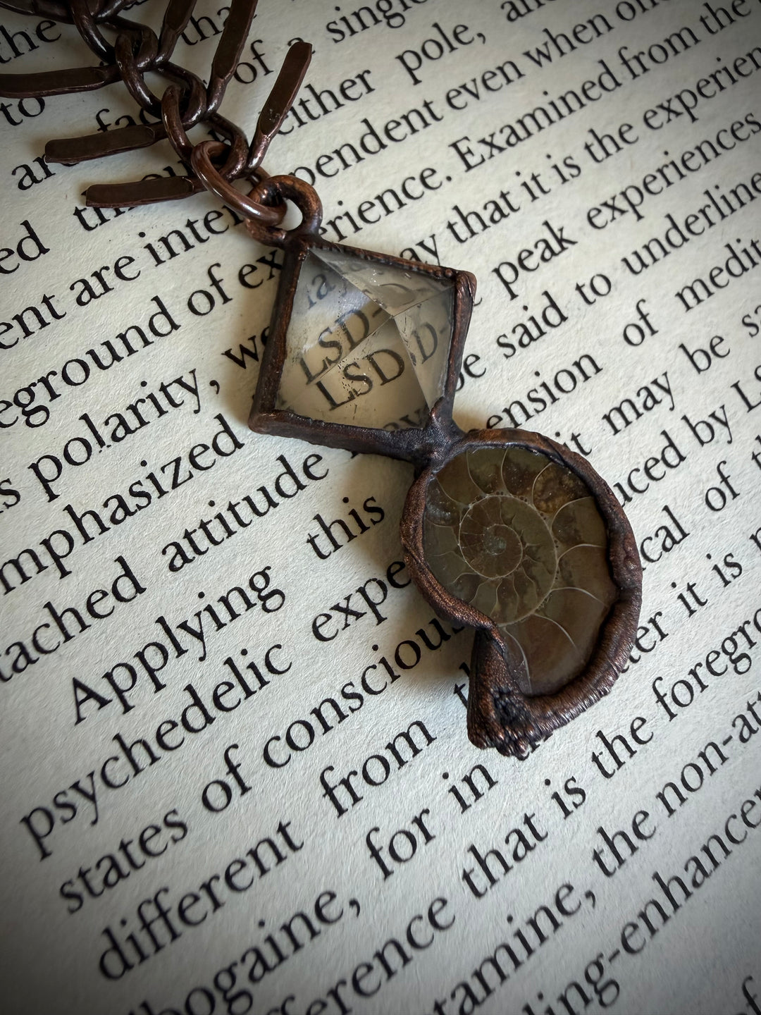 The Truthseeker Talisman // Clear Quartz & Ammonite Negative