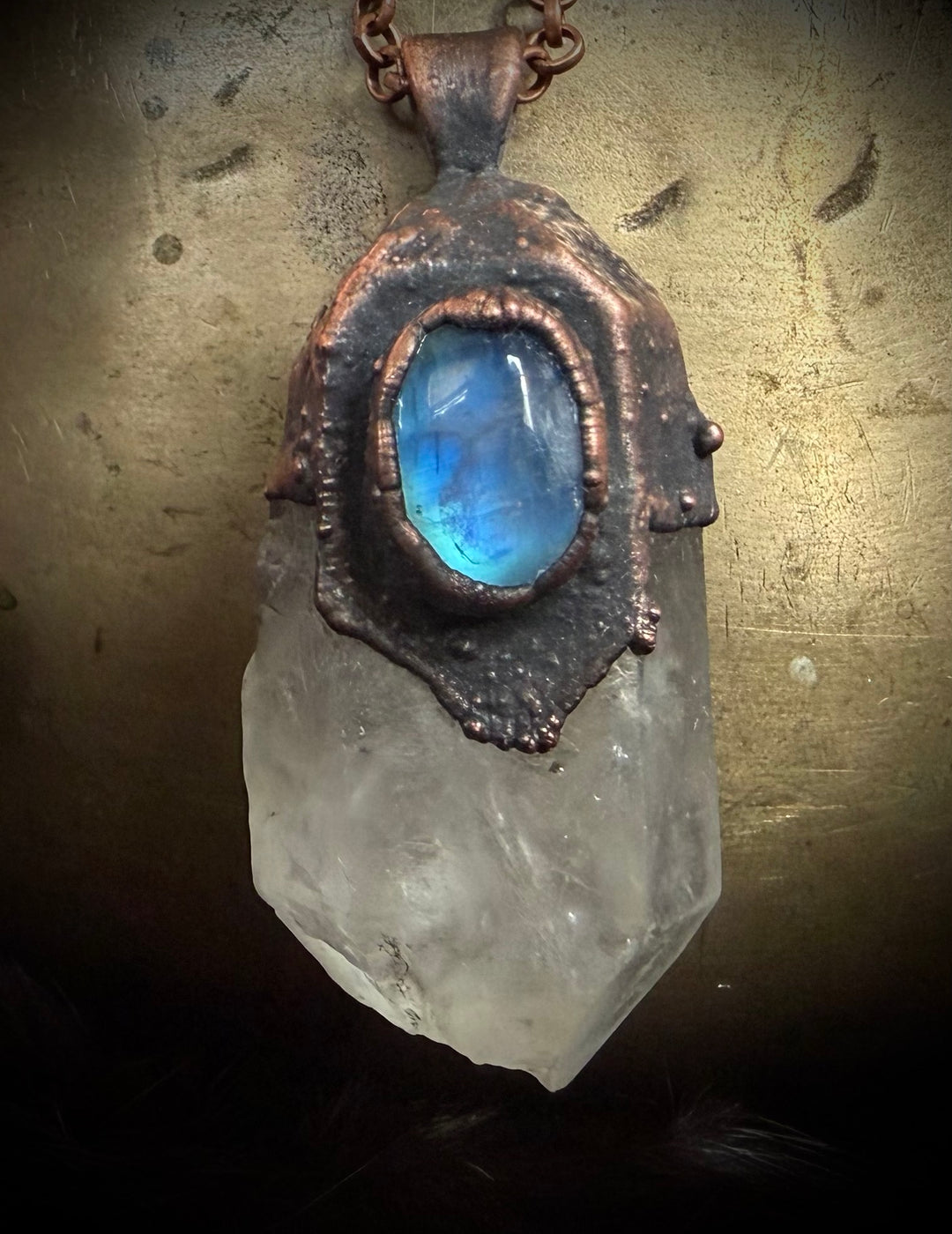 The Raw Earth Talisman // Clear Quartz + Moonstone 𓆃