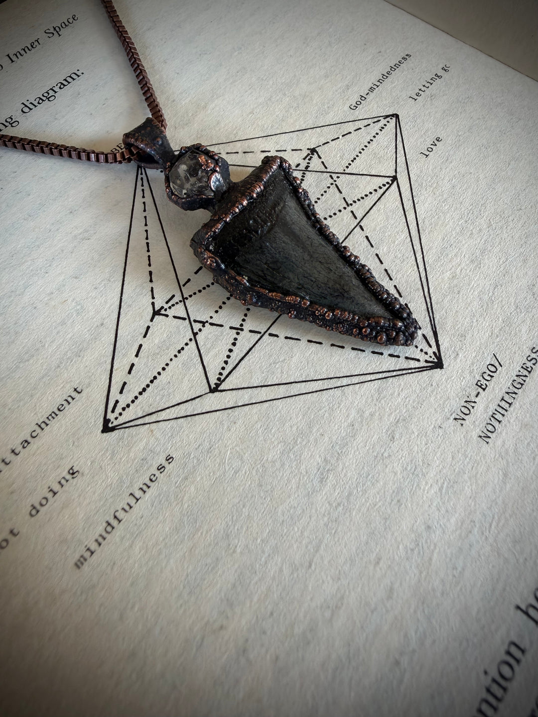 Ancient Secrets Talisman // Megalodon Tooth + Herkimer Quartz