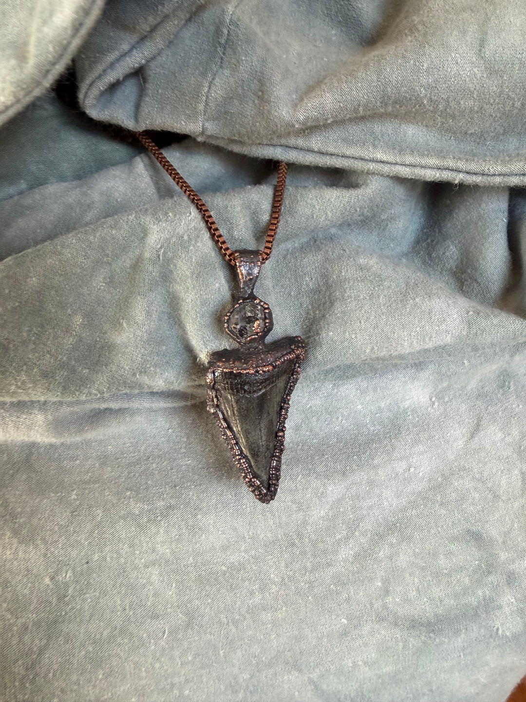Ancient Secrets Talisman // Megalodon Tooth + Herkimer Quartz